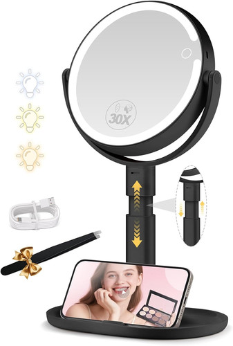 Makeup mirror with light 30x - with,