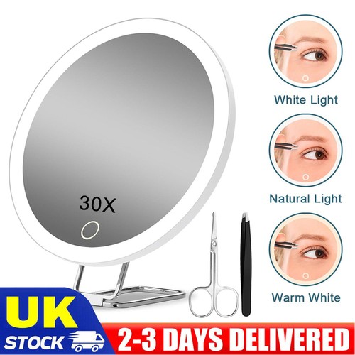 30x magnifying mirror - magnifying, led