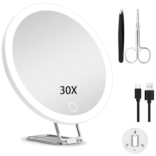 30x magnifying mirror with - magnifying, led
