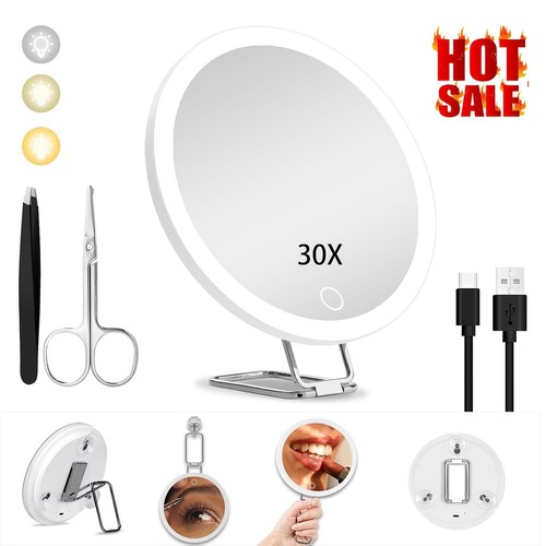 30x magnifying mirror with led - 30x,