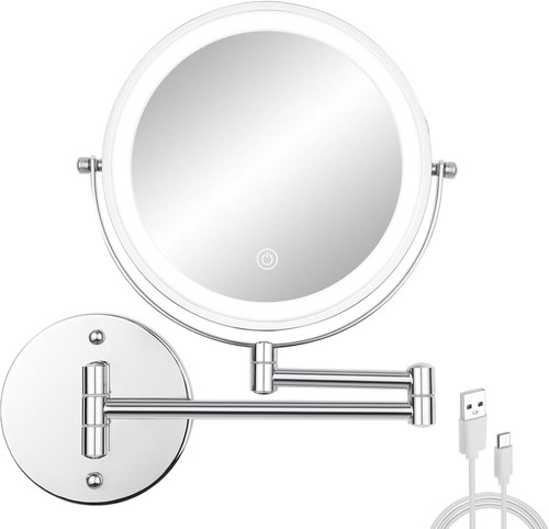 Lighted wall mirror - 8",