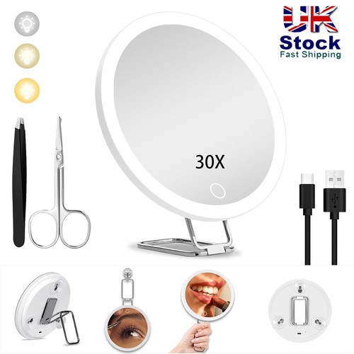 30x magnifying mirror with led - 30x,