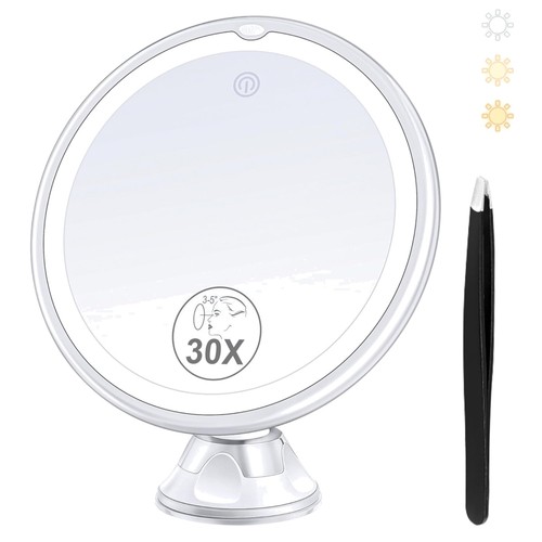 Lighted 30x magnifying mirror - lighted,