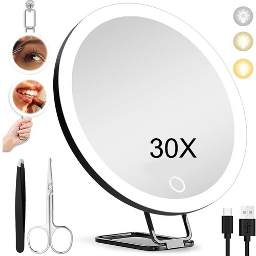 30x magnifying mirror with led - 30x,