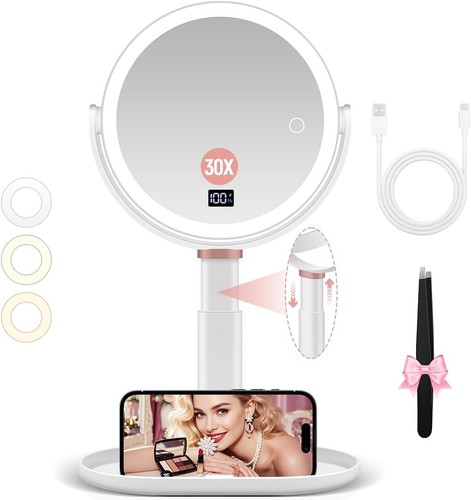 Magnifying mirror with light - magnifying,